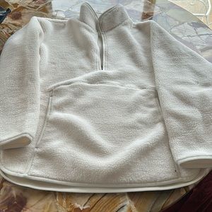 Zella size small faux shearling half zip jacket, ivory new with tags